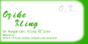ozike kling business card